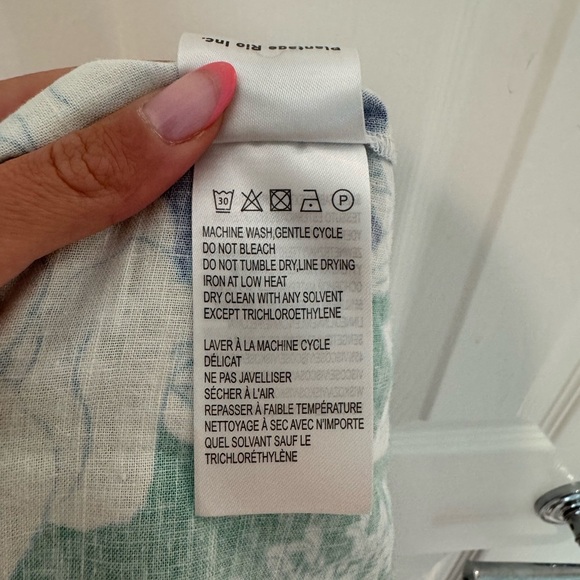 J4. Farm Rio Soft Garden Mini Dress Linen Blend Long Sleeve - Picture 12 of 13